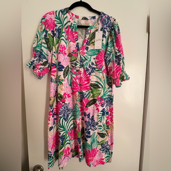 Lilly Pulitzer Dresses & Skirts - Lilly Pulitzer Multicolor Tropical Print Dress